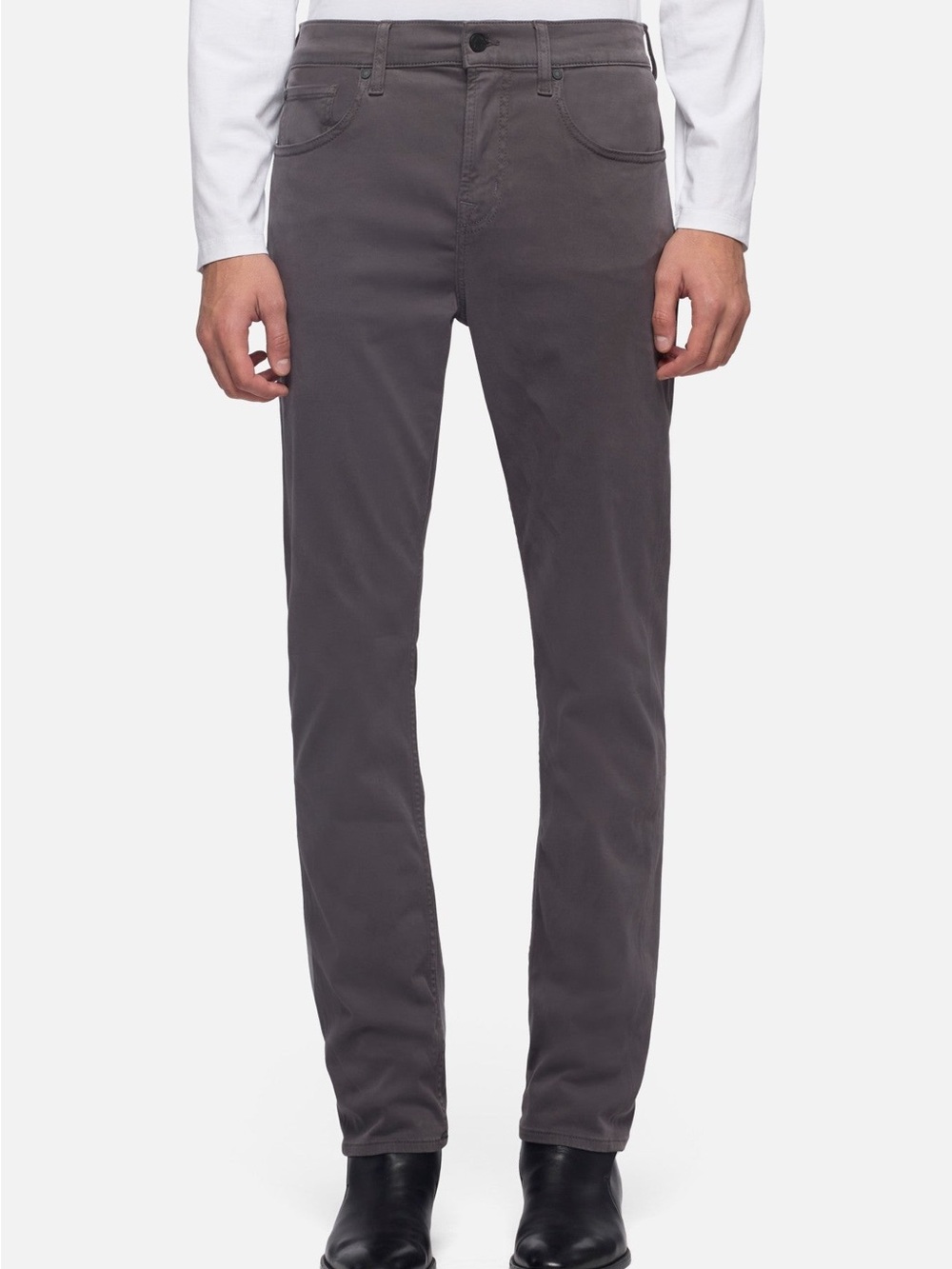 7 For All Mankind Luxe Performance Slimmy Stretch Sateen Gun Metal - 31/32